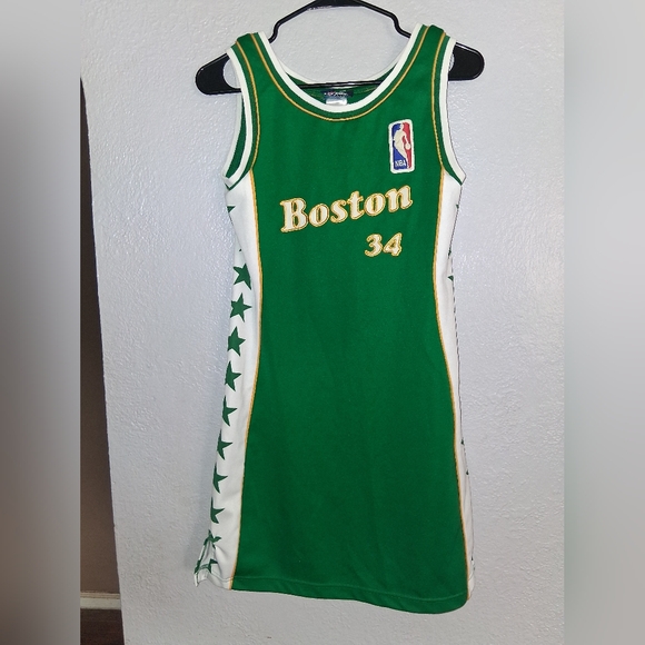 NBA Vintage 2000s Green/White/Yellow Boston Celtics Jersey Dress Size M - Picture 1 of 8